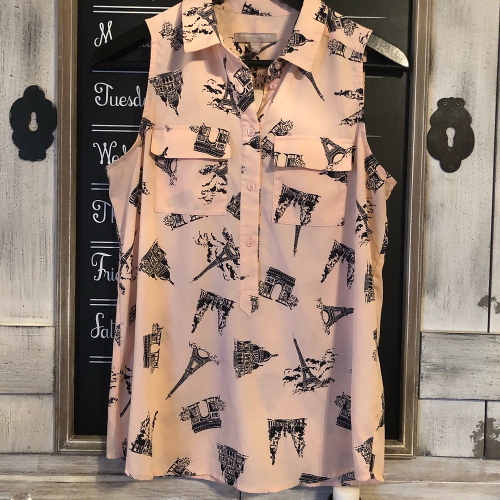 Banana Republic Sleeveless Paris Pink Top